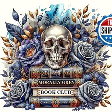 Meothan Diamond Painting Kit Book Skull 16x16in