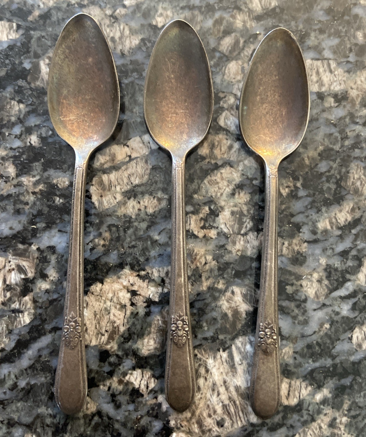 3 RARE 4.5" Demitasse Cappuccino Spoons 1847 Rogers Bros  AD
