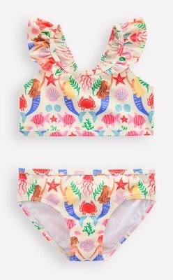 Mini Boden Hallie Bikini Set Alter 3-4 104cm Oberteil Slip Ivory Meerjungfrau Sun Safe Neu