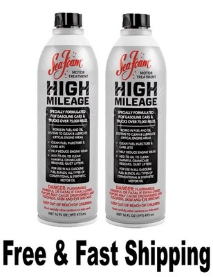 Sea Foam High Mileage HM16 Gasoline Fuel and Oil Treatment 16oz Pack of 2