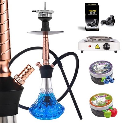 RMAN Shisha 45cm Hookah Set 2 Anschlüssen mit 1 Schläuche 2 Shiazo Kohleanzünder