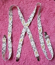 MUSICAL NOTES - medium SIZE ADJUSTABLE SUSPENDERS