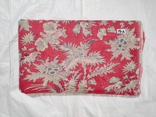 Indian Cotton Hand Block Red Floral Dressmaking, Sewing Running Fabric 7 YD US