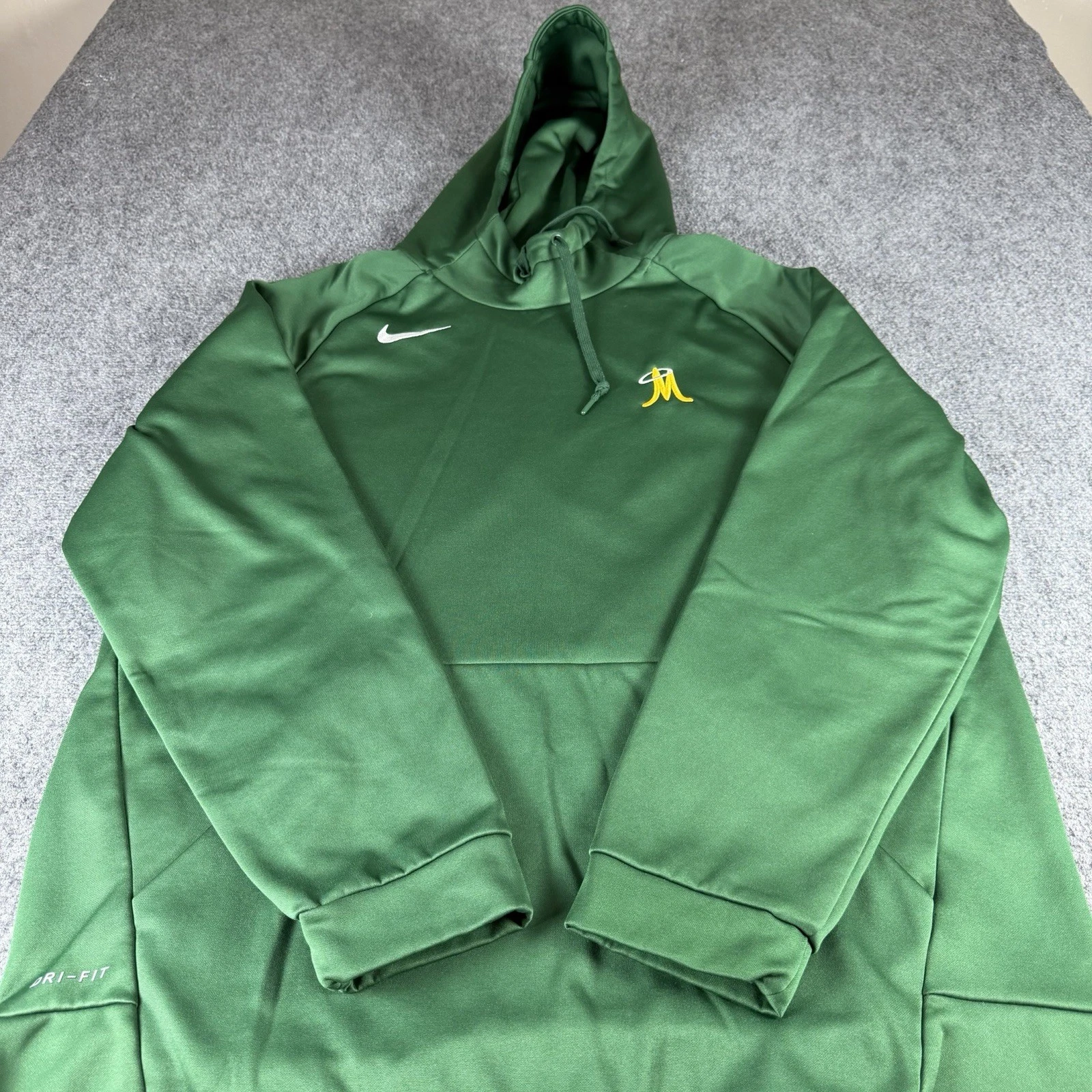 Nike Dri Fit Hoddie Men’s Xl Green Pullover Sweatshirt Team Fleece 867302-341 M