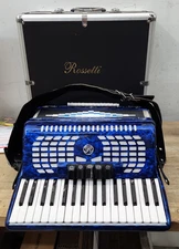 Rossetti Piano Accordion 60 Bass 34 Keys 5 Switches Blue w/ Hard Case