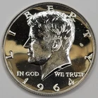 1964 Gem Proof Kennedy Accented Hair Half Dollar 90% Silver