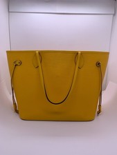 Auth Louis Vuitton Neverfull MM Tote Bag Yellow Epi Leather M40931 Italy