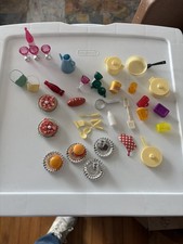 Vintage Miniature Lot Dolls Barbie Toys Kitchen Food Mixed Accessories