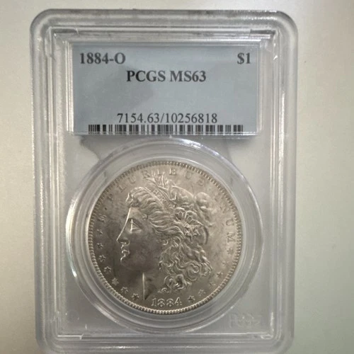 1884 Morgan Dollar PCGS MS63 $1 Silver Coin New Orleans Uncirculated 0.9 KM#110