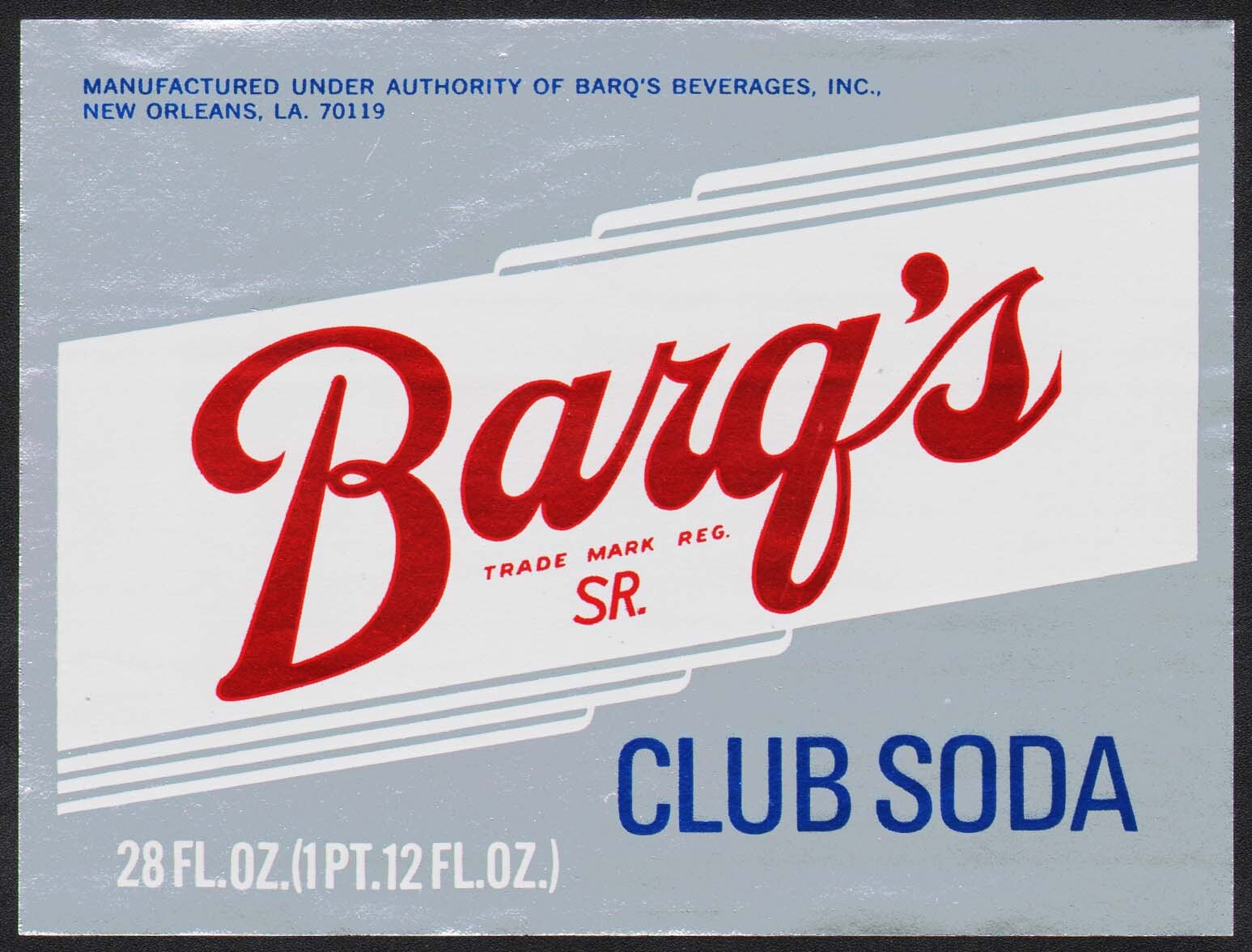 Club soda label