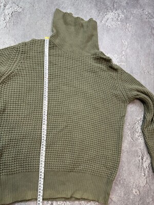 RARE Prada Vintage Archive Hard Knit Sweater High Neck Khaki Green