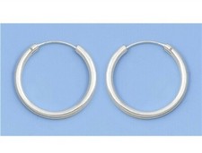 Continuous Hoop Earrings Sterling Silver 925 Thickness 2.5 mm Diameter 25 mm