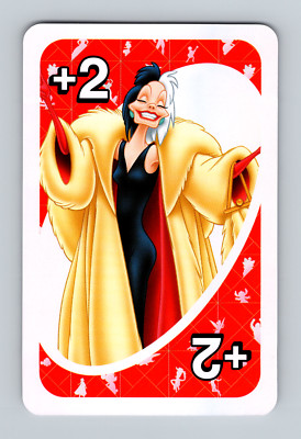 Disney 100th Anniversary UNO - Cruella de Vil - Red - Card - Collectible