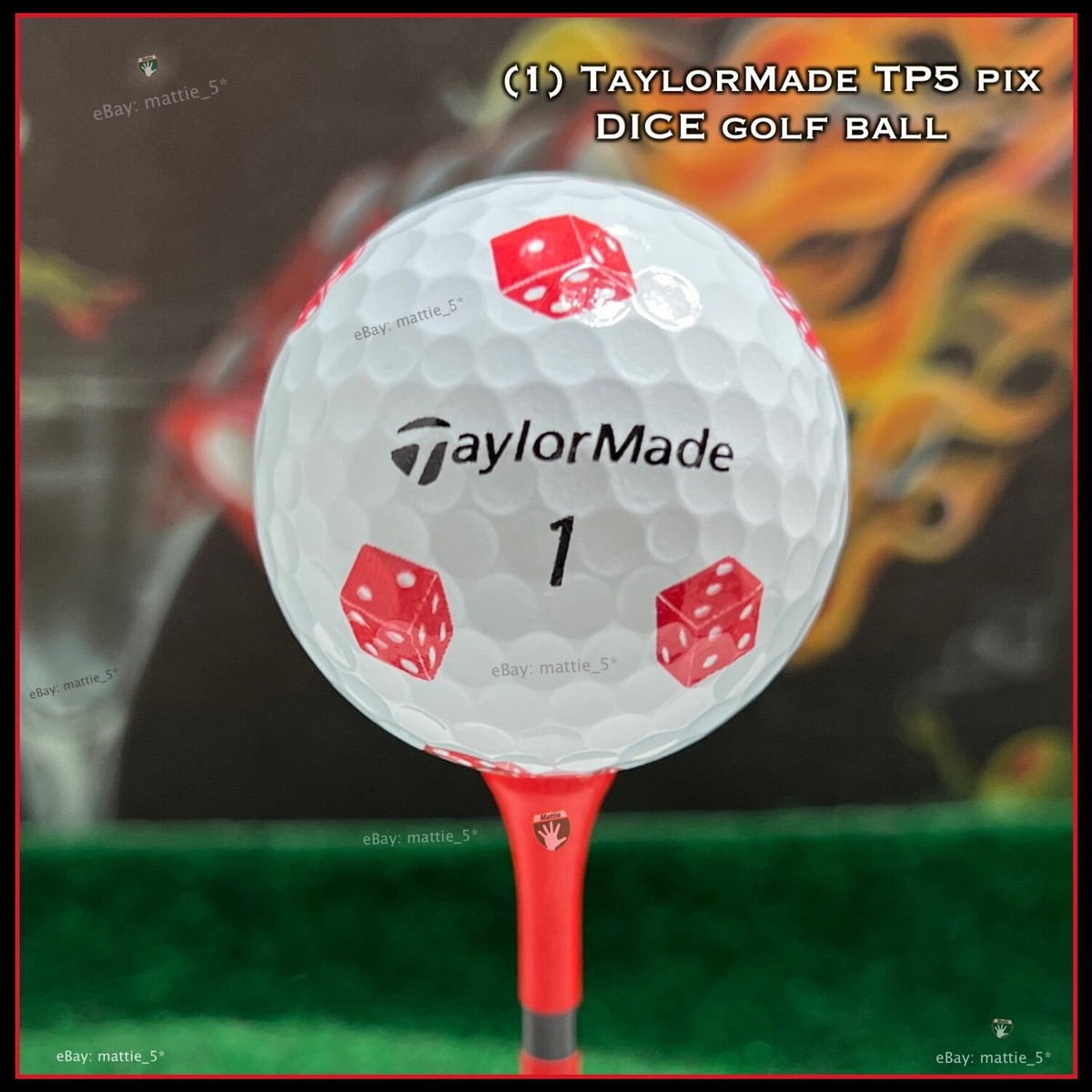 1) TaylorMade TP5 pix DICE Golf BALL - ONE NEW Limited