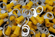 10-12 GAUGE VINYL RING 3/8 CONNECTOR 100 PK CRIMP TERMINAL AWG WIRE YVRT38