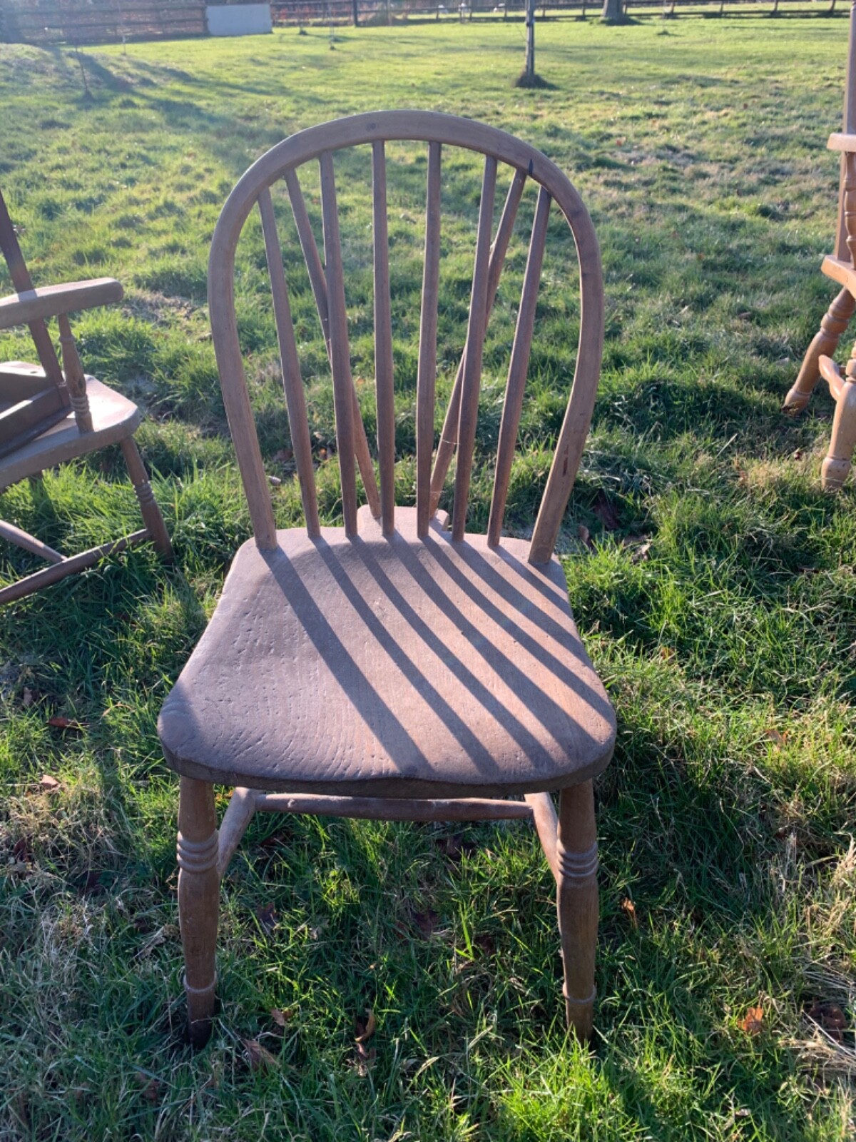 Two Antique Pine Kitchen Chairs eBay