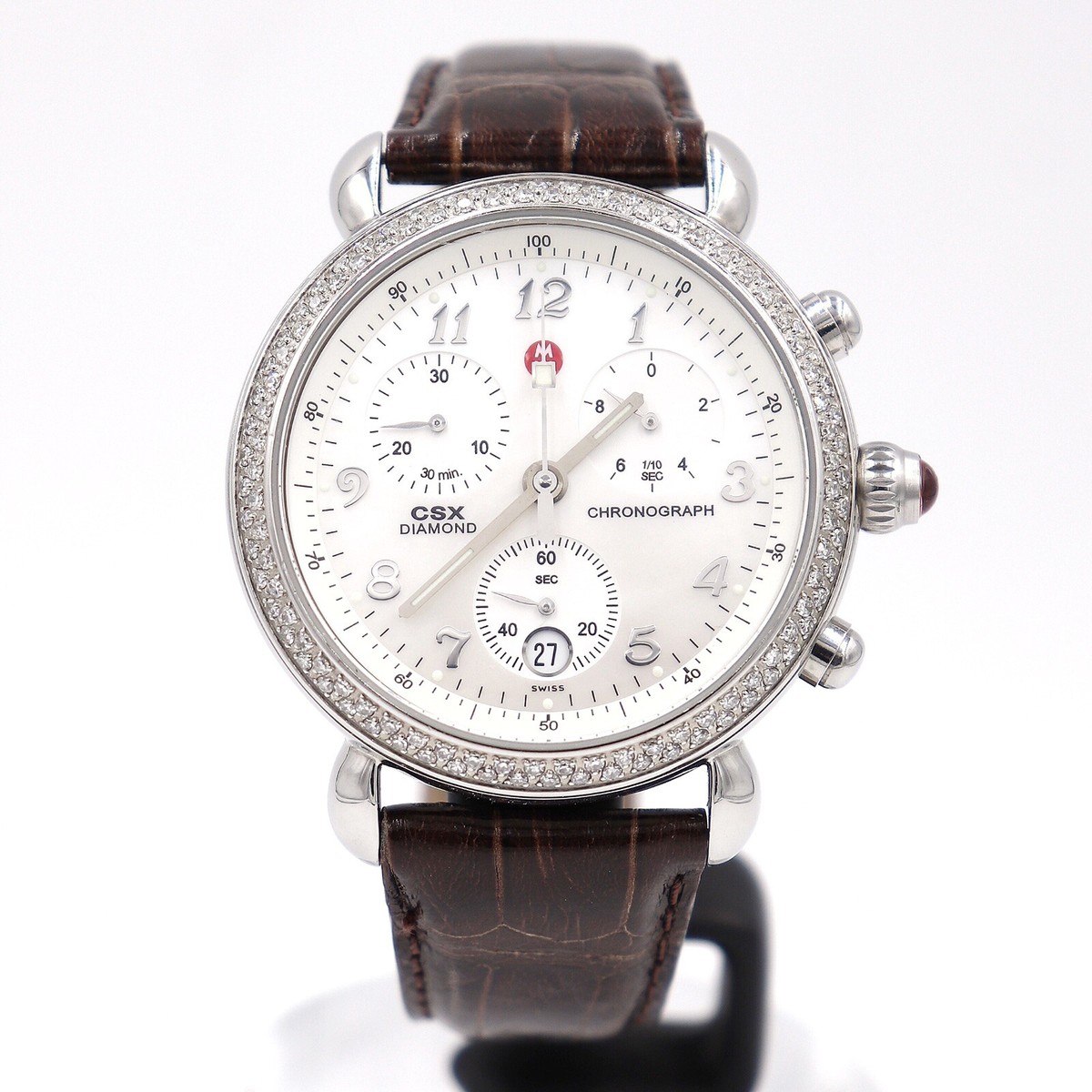 MICHELE CSX Women’s Chronograph Watch includes box and booklet Michelle Chronograph Ladies Watch with Blue Alligator band  main image 3