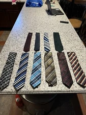 Lot of 10 Designer Ties Men's Neckties Mixed Brands, Polyester