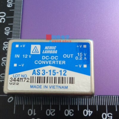 1PCS Applicable for AS3-15-12 New 3W 15V to 12V 0.2A DC-DC Isolated Power Module