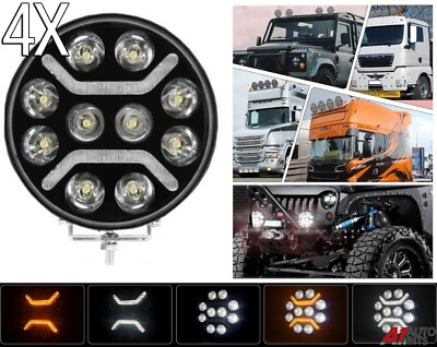 9'' Runde Voll Led Spot Nebel Fahr Drl Licht Lampe X4 Für Mercedes Atego Actros