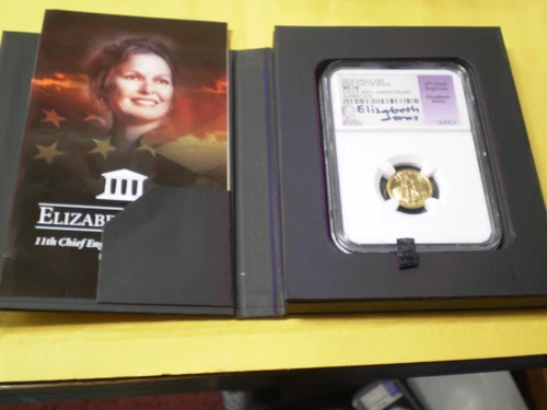 2016 Eagle Gold $5 First Day of Issue 30th Anniversary Elizabeth Jones MS 70 NGC