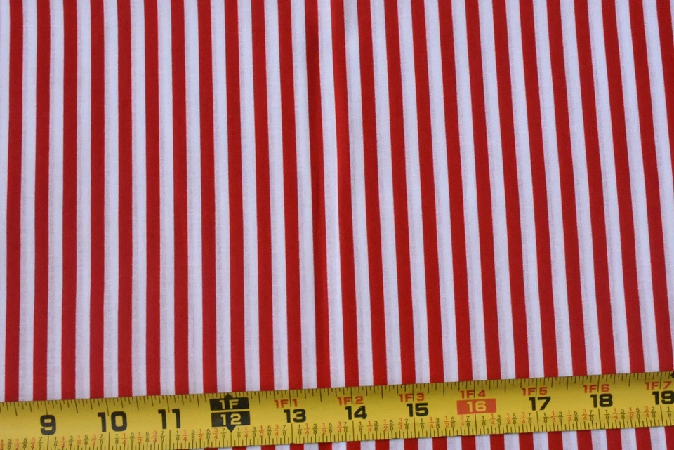 26" Long, 1/4" Red & White Striped Quilt Cotton, Springs, Festival Stripe, P8465 - Image 2 of 4
