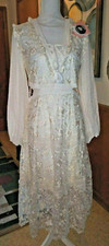 Alexis Size Medium Lace Creme Cutout Open on Sides Beautiful Dress Long Sleeve