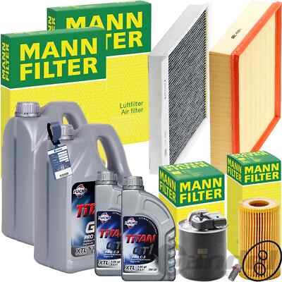 MANN INSPEKTIONSPAKET+FUCHS 5W-30 ÖL passend für MERCEDES B906 SPRINTER 209-515