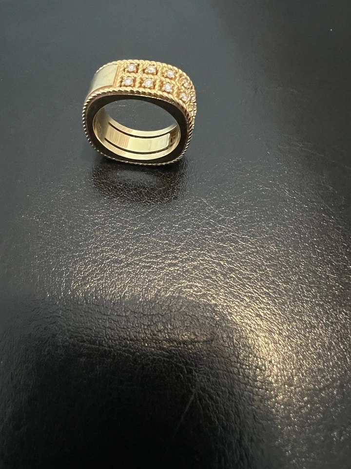 Anillo ROBERTO COIN Bizantino Barroco Oro Amarillo 18K y Diamantes Banda 7 Foto 2 de 4