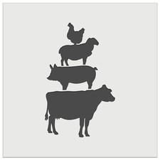 Chicken Sheep Pig Cow Stacked Farm Animals Wall Cookie DIY Reusable Stencil