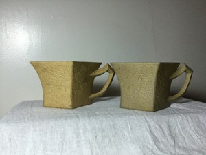 ANTIQUE CHINESE 1900'S REPUBLIC 相周 YIXING ZISHA CLAY POTTERY TEA CUP TEACUP SET