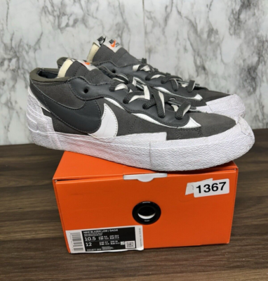 Nike x Sacai Blazer Low Iron Grey White size 10.5 Mens  display picture 3