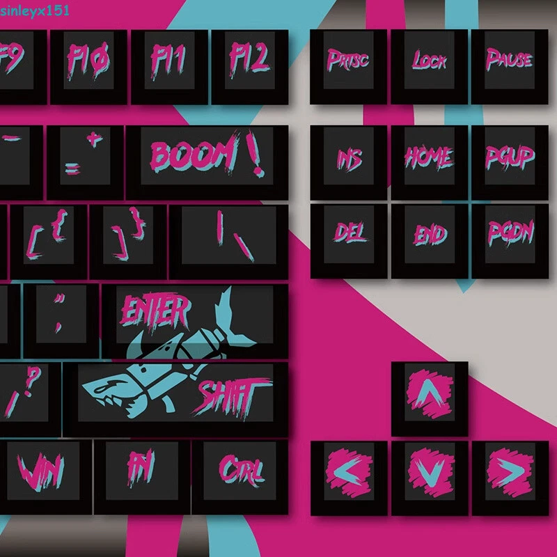 League of Legends Jinx Keyboard Cap Personalized Gaming Accessories Translucent - Image 3 of 4