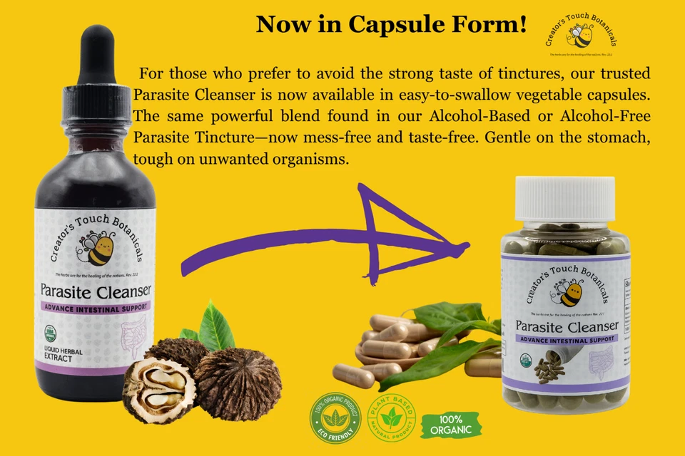 Parasite Cleanser Capsules – 60 Veg Caps | Wormwood, Black Walnut, Clove | - Image 3 of 4