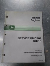 ORIGINAL JOHN DEERE YANMAR ENGINES SERVICE PRICING GUIDE MANUAL mower go kart