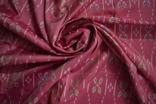 FNC Vintage Pink Sarees Sambalpuri Woven Ikat Blend Silk Sari Used Fabric 5Yd.