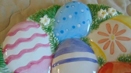 FITZ & FLOYD CHICKS & EGGS CANAPE PLATE/DISH 2063/1 WALL HANGING EASTER EGGS - Picture 3 of 12