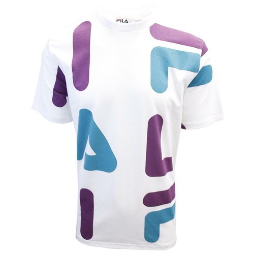 FILA Men's White Purple Teal Letters S 