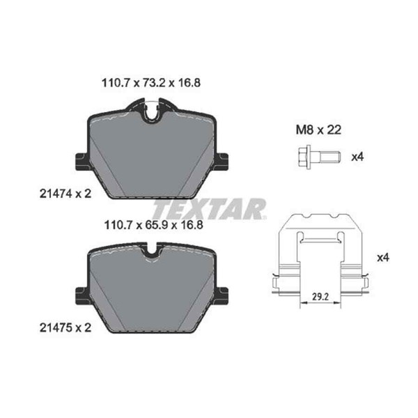 Textar Bremsbelagsatz, Scheibenbremse 2147401-image