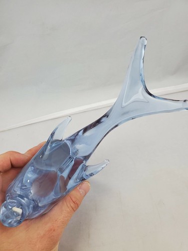 Vintage Murano Alexandrite Neodymium Purple Glass Dolphin Paperweight 8" Long - Picture 5 of 7