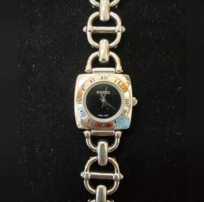 Gucci G-Timeless horse bit chain black and stainless steel  display picture 1
