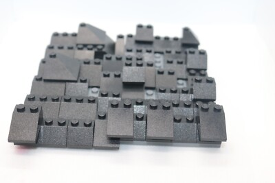 #ad Lego black parts lot of 46 roof tile slopes assortment of types $6.97