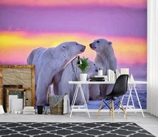 3D Gentle Polar Bear ZHUA3 Wallpaper Wall Murals Removable Self-adhesive Vera 23