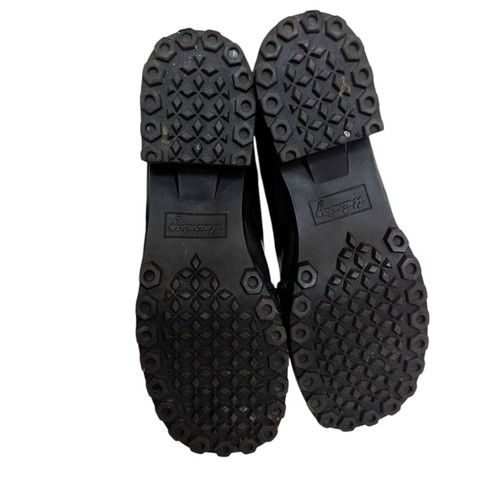 Vintage 1990s Y2K Unionbay Black Fringed Vegan Leather Chunky Loafers Shoes 9.5 - Picture 7 of 9