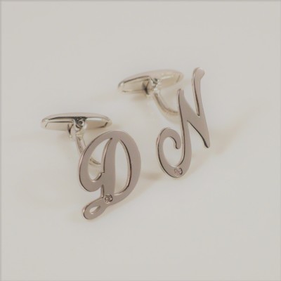 2 Coppie Gemelli Da Polso Uomo Personalizzati - Cuore Con Iniziale In Oro E Argento - Foto 13