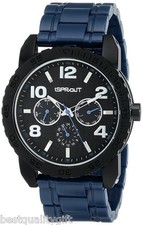 SPROUT NAVY BLUE CORN RESIN BRACELET MULTI FUNCTION TREE BARK DIAL WATCH ST/7006