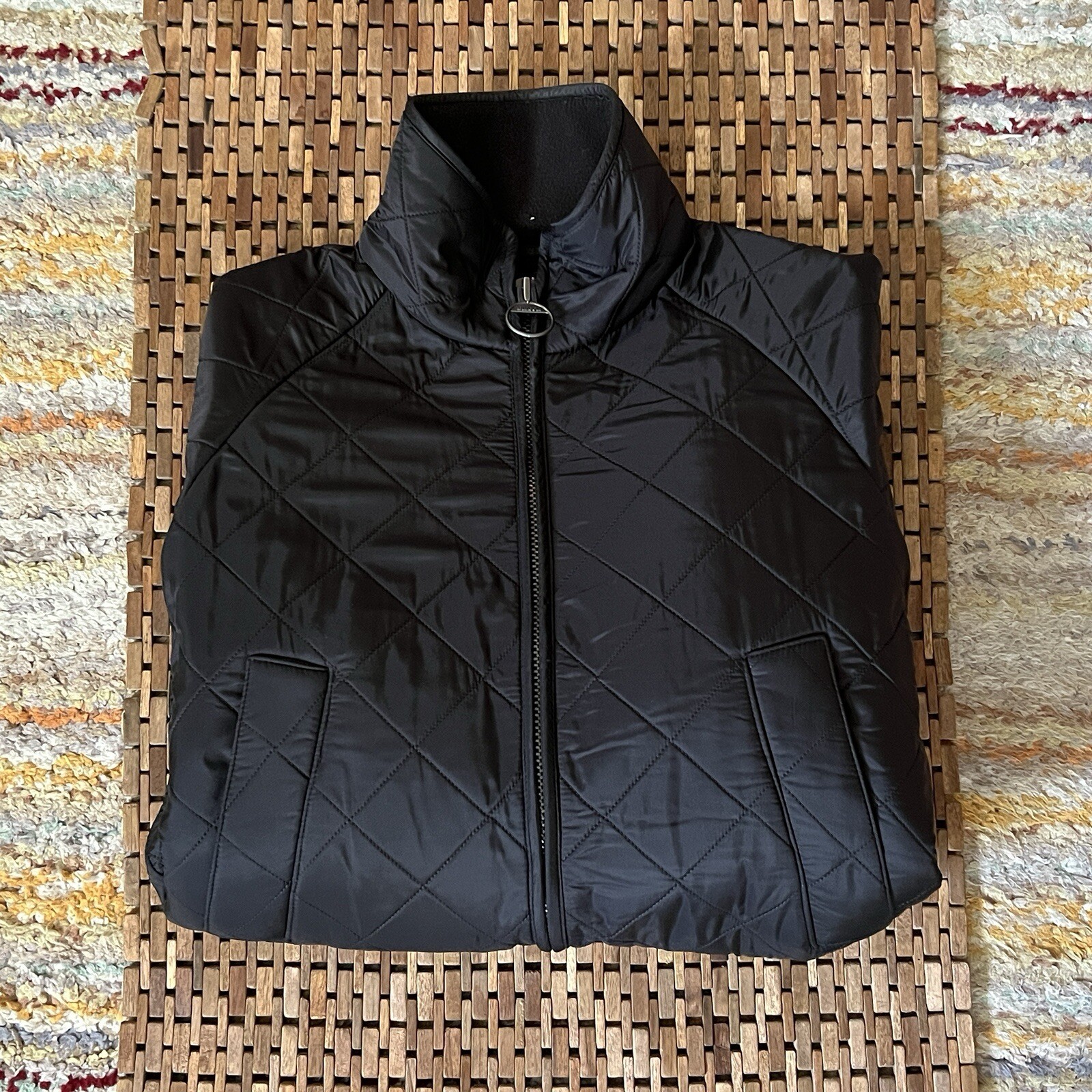 Barbour Polar Quilt Diamond Quilted Puffer Jacket Black Men’s Size Medium 38