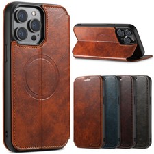 MagSafe Magnetic Leather Wallet Case for iPhone 15/14/13/12 Pro Max Card Holders