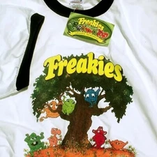 FreakiesTree Retro Style White with Black Ringer Tee Shirts!  Sm To 2XX.