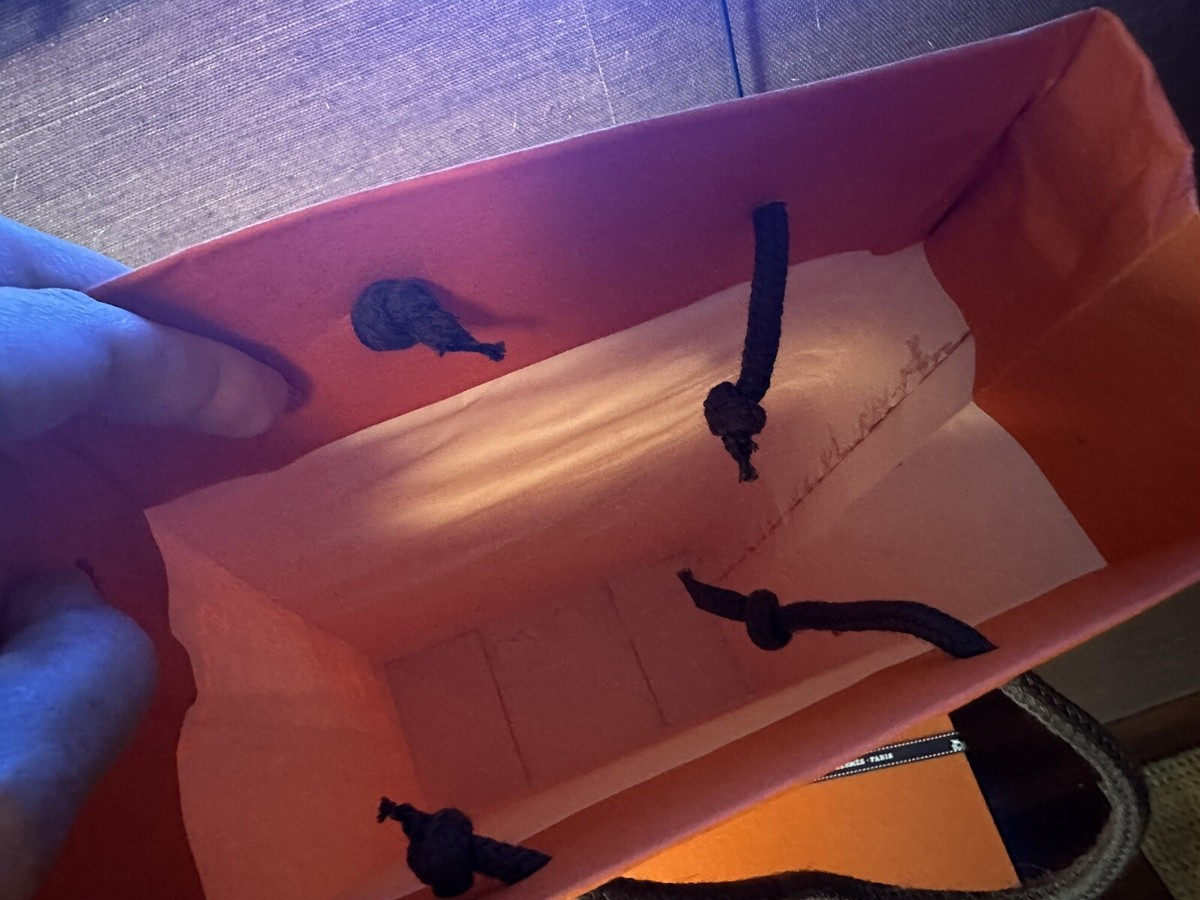 Hermes Gift box 15x7” Ribbon Tall Bag Giftwrap 4 Clothing 4pc Lot